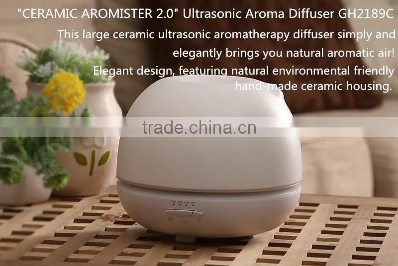 2015 Fashionable Home Porcelain Aromatherapy Nebulizer,Aroma Diffuser,Ultrasonic Diffuser w/500ml Capacity & 100ml/h Mist Ouput
