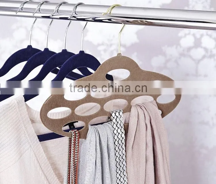 Oval Circles Velvet Flocked Scarf Hanger Organizer