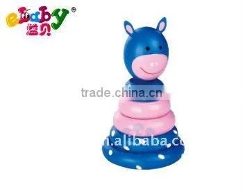 wooden clown building blocks toys