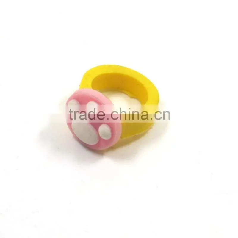 wholesale cute candy color custom shaped kids rubber PVC finger rings