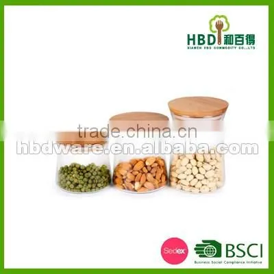 Food glass jar with lid and rack