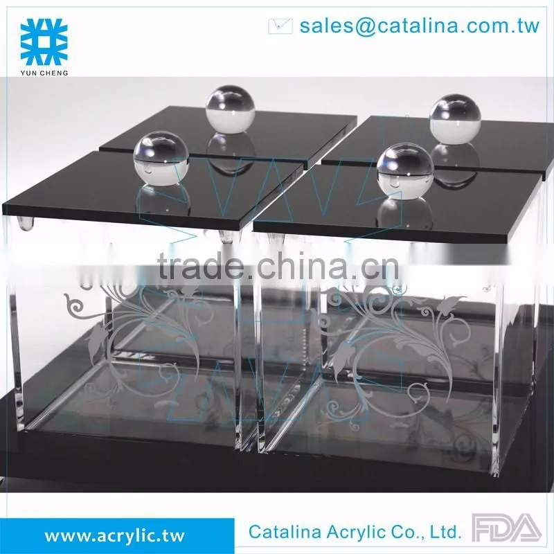Functional Acrylic Plastic Salt Sugar Pepper tray
