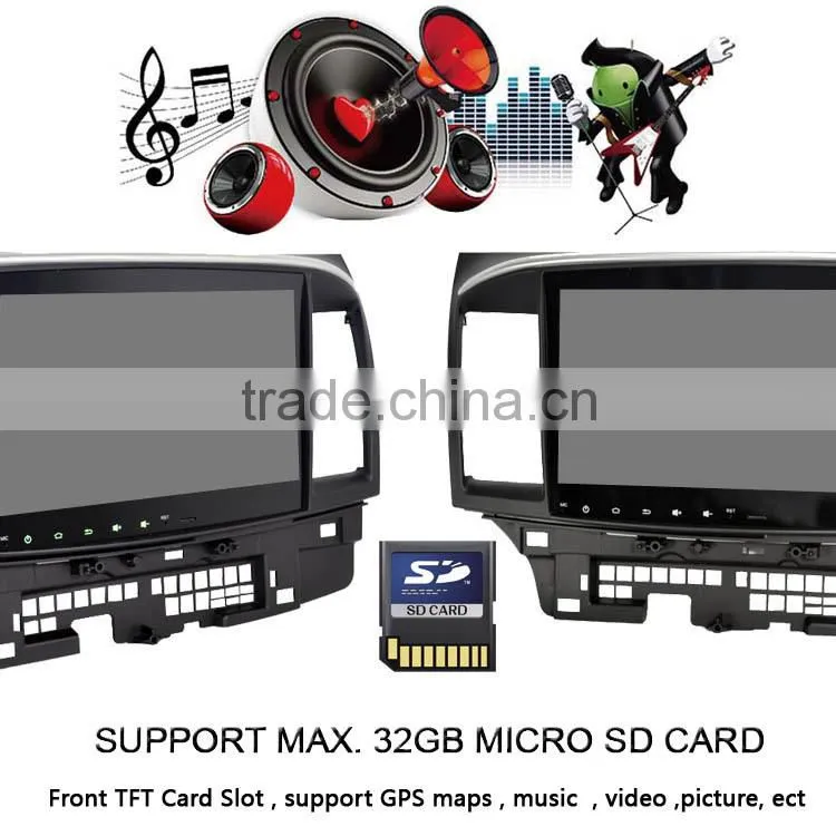 10.2 inch Android 4.4.4 Stereo for Mitsubishi Lancer GPS 1024*600 1.6G CPU Radio headunit free map GPS navi browser navi 335USD