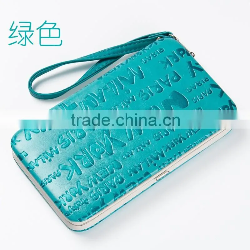 women metal frame wallet with cell phone pocket
