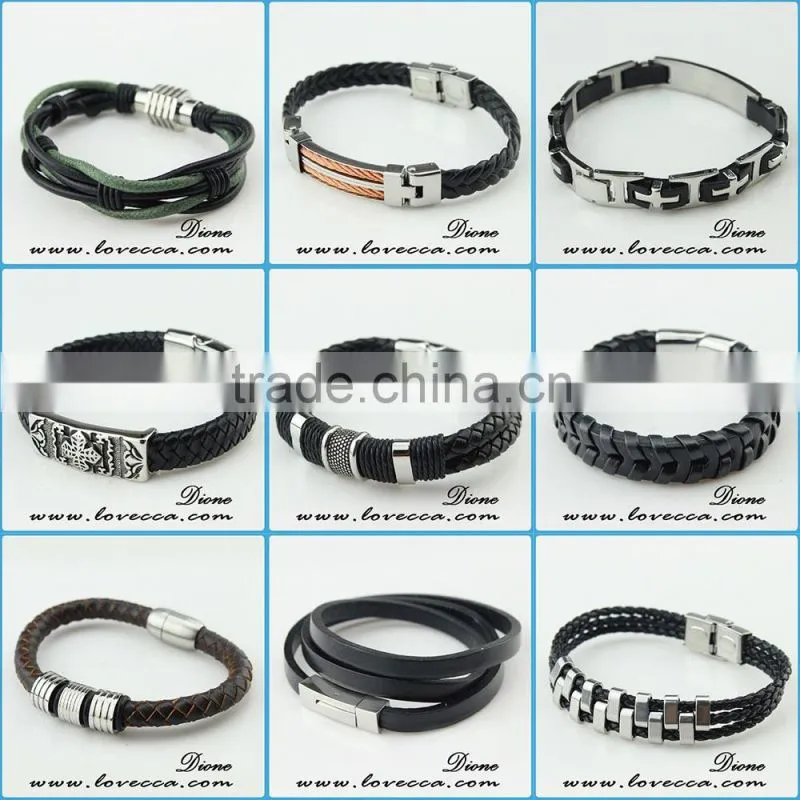 2016 wholesale fashion mens bulk stingray leather bracelet