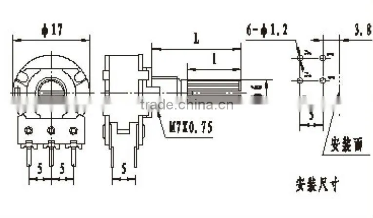 20k potentiometer rotary