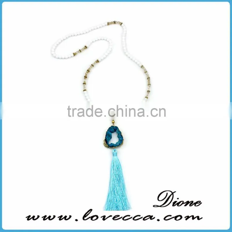 Personalized customized wholesale fashion yellow Tassel Pendant necklace