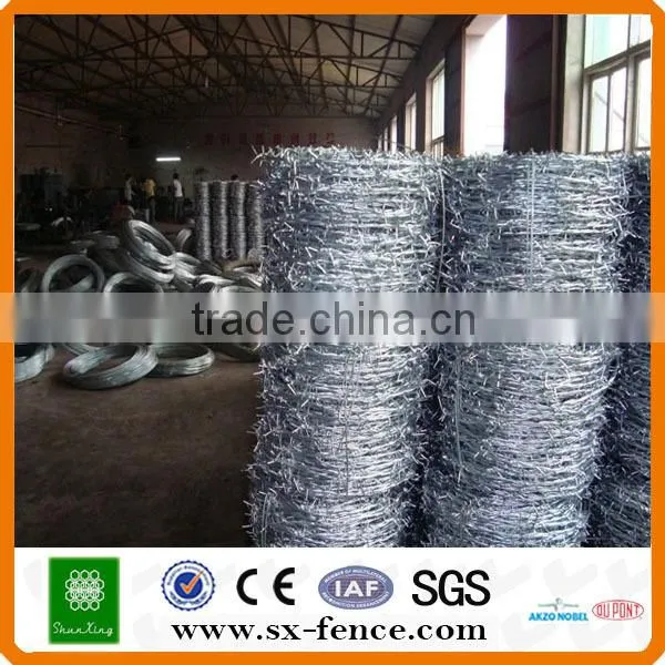 ISO,SGS,BV Anping shunxing factory high quality galvanized barbed wire