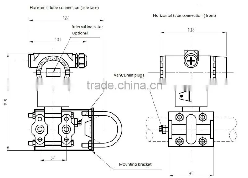 SS316L square root output absolute pressure transmitter