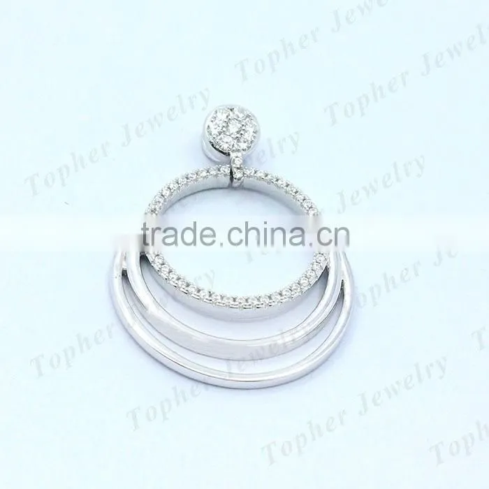 hot-sell silver rhodium set cubic zirconia jewelry silver set