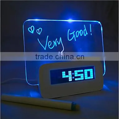 Blue Light Digital LED Message Board Alarm Clock
