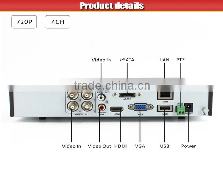 NEW 720P/1MP P2P 4ch h 264 hd dvr manual