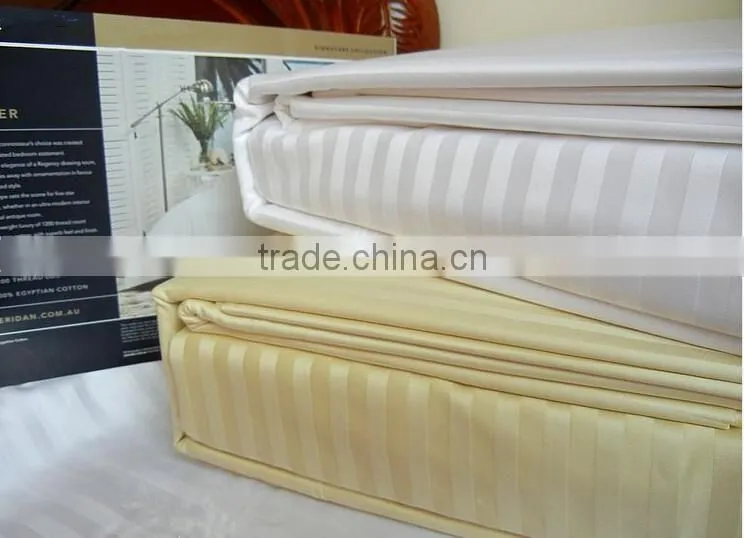 luxury cotton 1cm stripe hotel bedlinens
