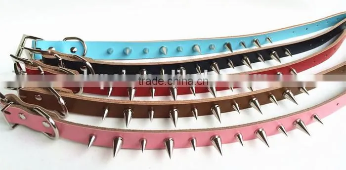 hot sale cow leather dog chains dog collar chains custom metal chain dog collar