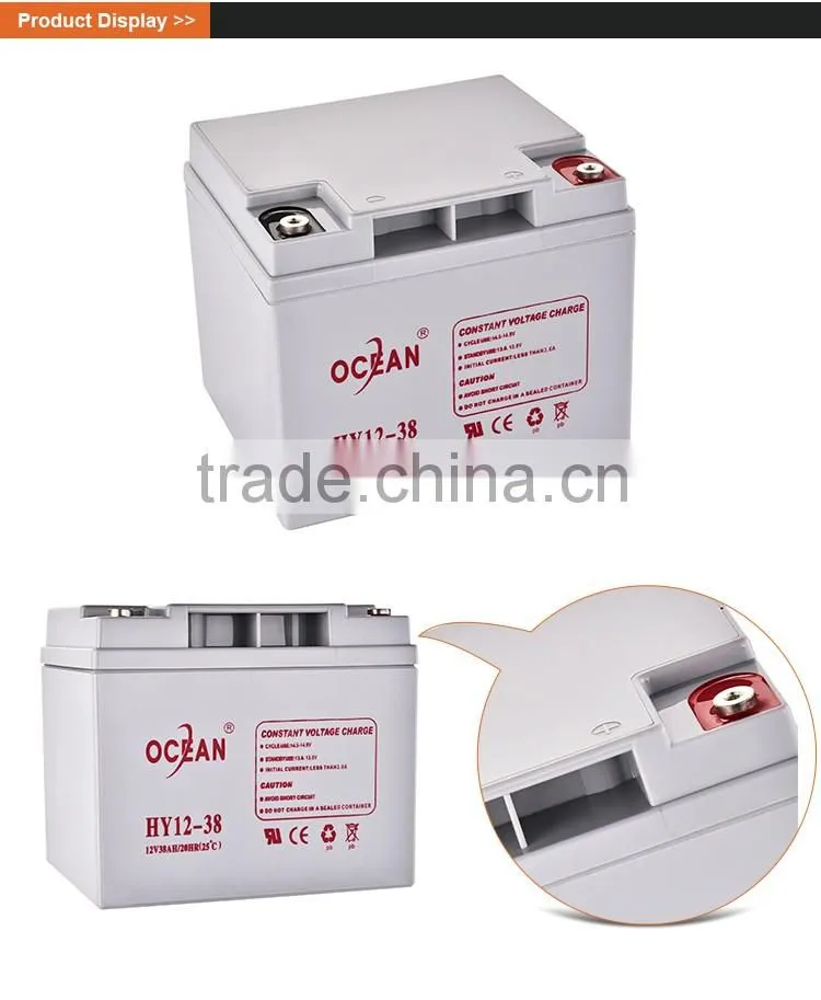 Rechargable contemporary 12V best quality 38ah battery solar 12v
