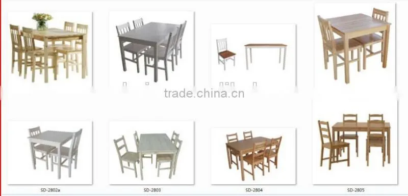 2016 China suppliers pine wood dining table with chairs noahsion-0600