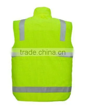 hi-vis waterproof workwear reflective safety Jacket with pockets and zip