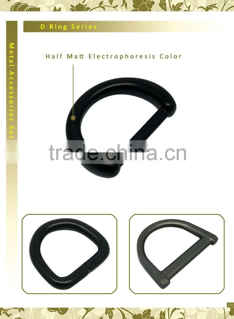 Smooth Gunmetal Backpack Ring Black Alloy Bulk Metal D Ring