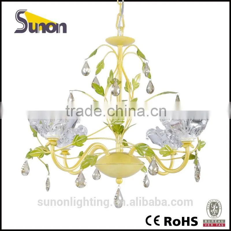 Antique G4 bulbs wrought iron frame paint vintage children chandelier