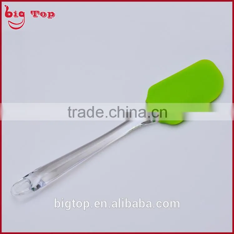 BT0198 9.84" Silicone Butter Scraper with Transparent pp Handle Spatulas Ice Scraper Silicone Bowl Scraper Spatulas