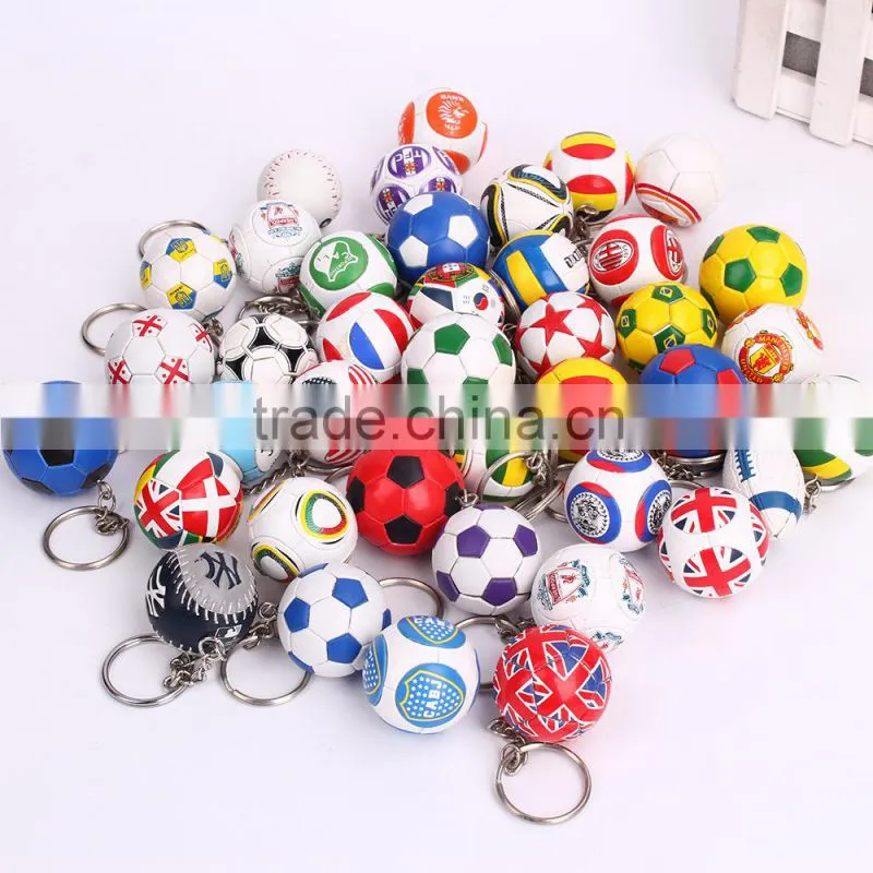 2016 PVC sports football/soccer key ring/key chain, france football key chain /ring