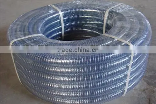 Spiral steel wire Reinforced clear pvc hose