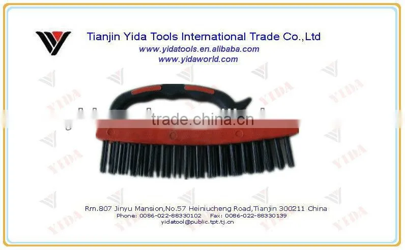 two color soft grip steel wire brush