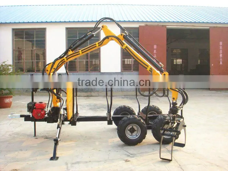 Top quality! log trailers with grapple/ log loader trailer with crane