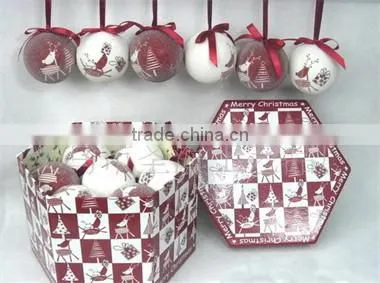 Different design and color christmas balls for christmas tree / 4 color printing christmas ball / LED plastic christmas ball