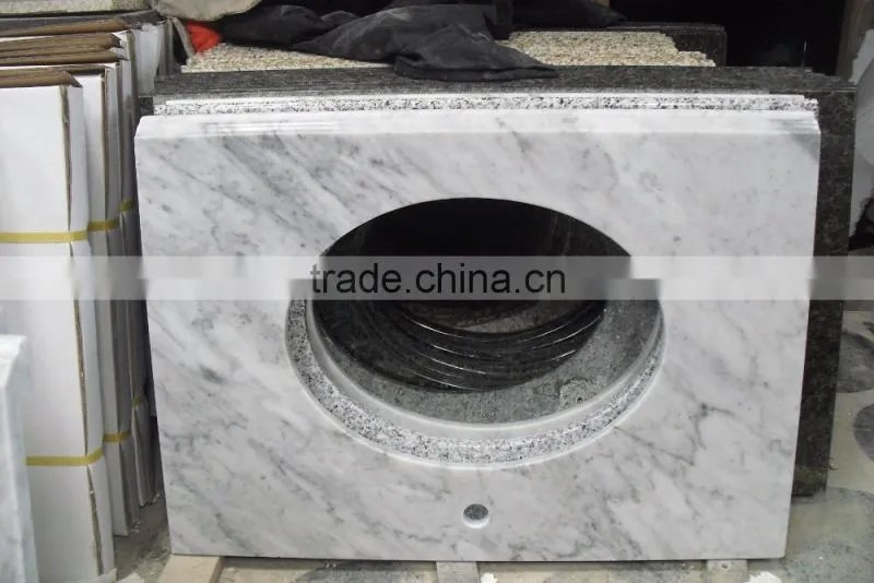 Carrara white marble kitchen countertop