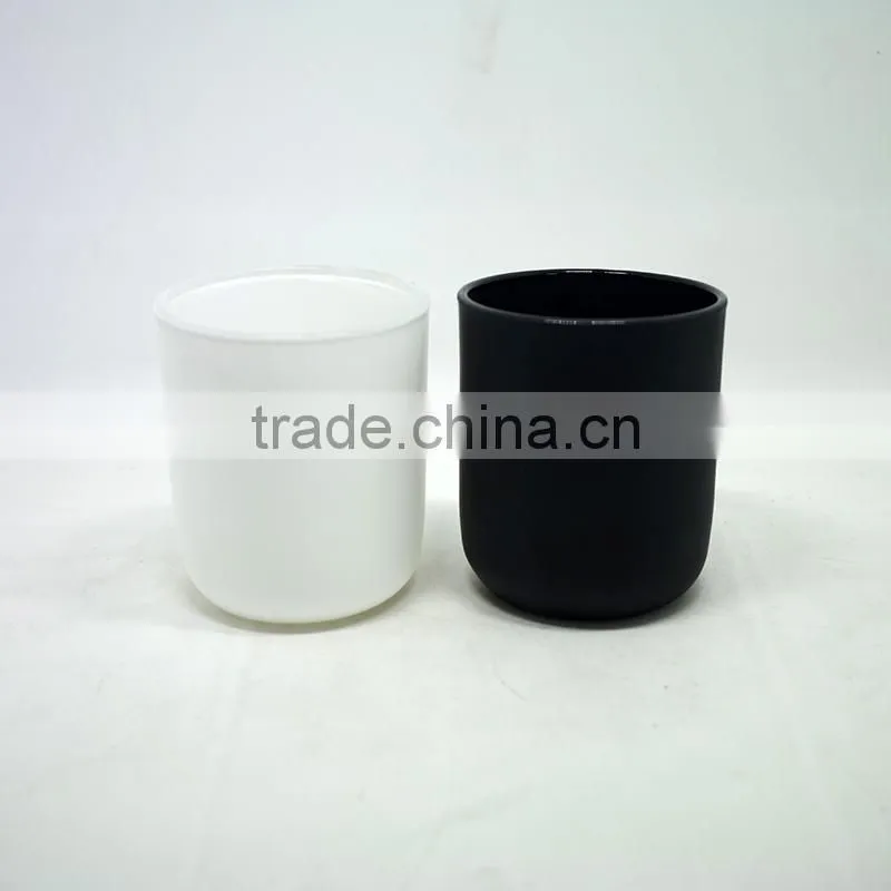 Round glass candle jars 6oz candle holders clear/black/white/frosted candle jar