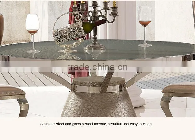 TH379 Cheap Stainless Steel Round Modern Dining Table