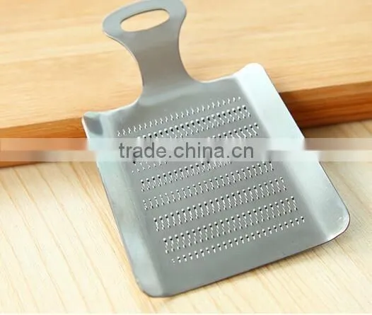 CY140 Stainless Steel Nonslip Handle Ginger Garlic Grater Shredder Silver Tone