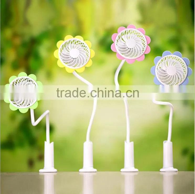 Cute Lovely USB Rechargeable Clip Fan, Student Dormitory Bedside Clip Fan, Mini USB Sunflower Fan