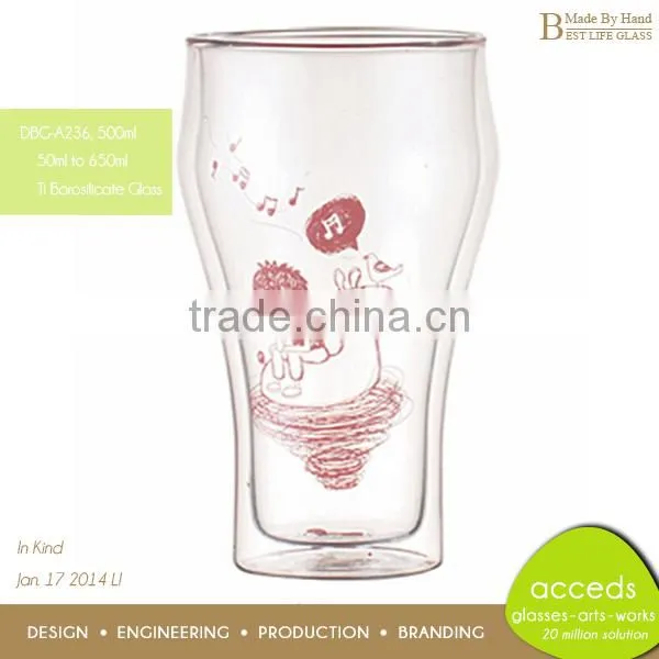 Pyrex Drinking Glass Cup With Flower Design