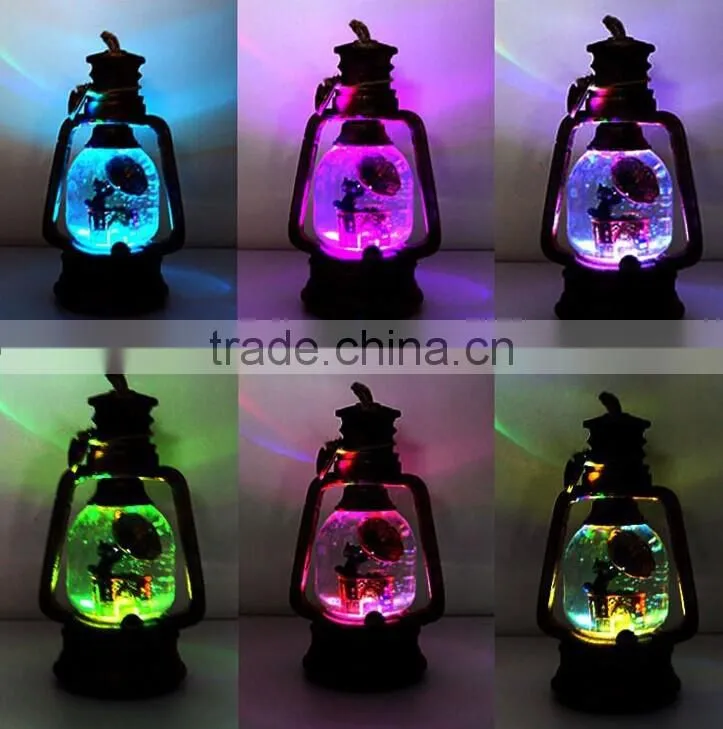 Lantern lights resin antique mini phonograph antique snow globes