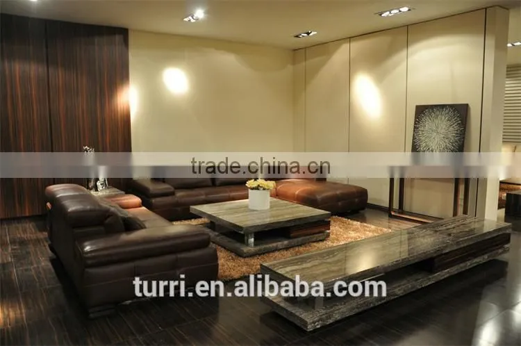 Elegant Luxurious Classica L shape leather sofa set