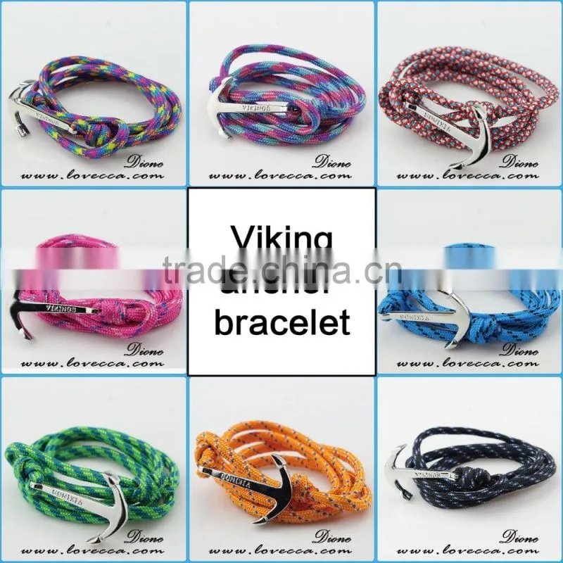 New Arrival Custom Anchor Nautical Hook Cotton Rope Bracelet Anchor Bracelet for Men