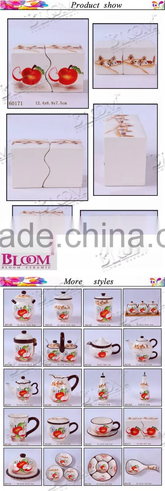personalized ceramic rectangle salt and pepper shaker