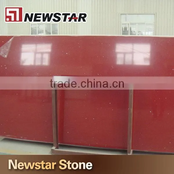 Crystal red sparkle quartz floor tiles