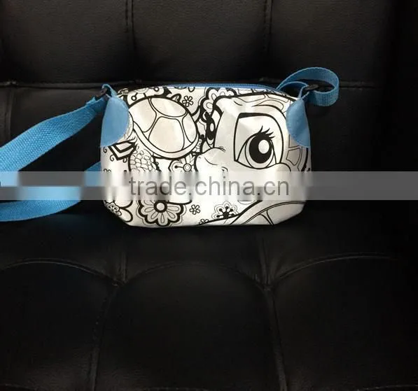 Animation style DIY schoolbag graffiti bag children Clutch Wallet hand Bags
