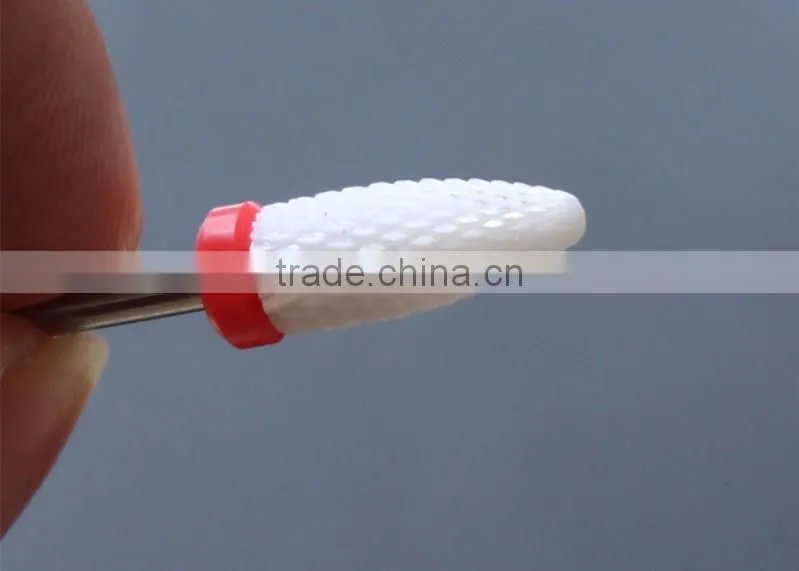 1 Piece Nail Drill Head Diameter 6.5MM White Ceramic Burr For Nail Shank Diameter 2.35MM