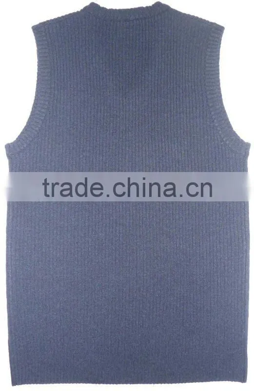 Men's 80% wool 20% acrylic sleeveless sweater