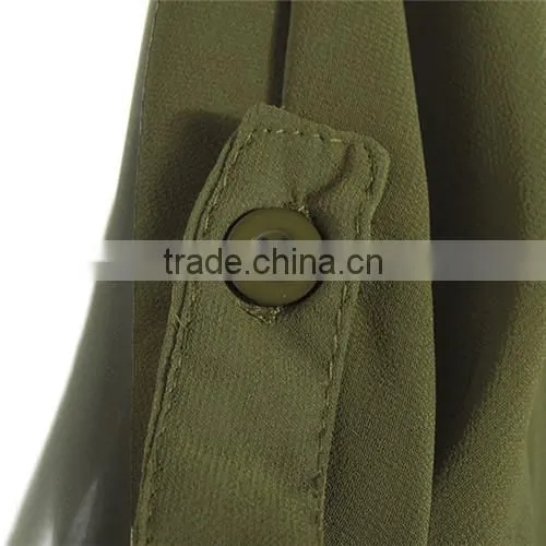 3 Colors Plus Size 2015 New Fashion Casual Women Clothing Ladies Chiffon Lapel Long Batwing Sleeve Shirt Top Blouse