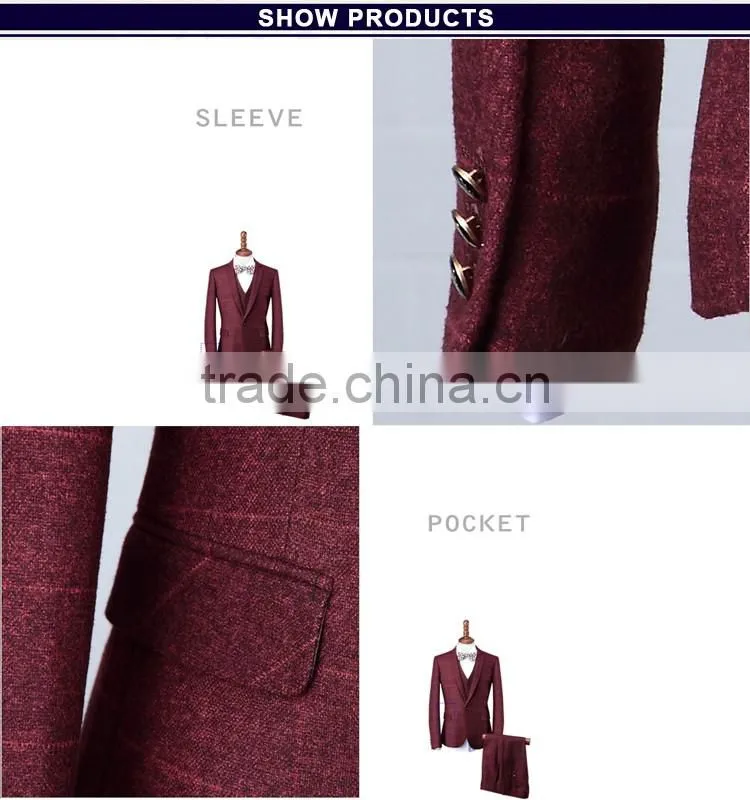 2017 hot sale latest pant coat picture men suit made in china