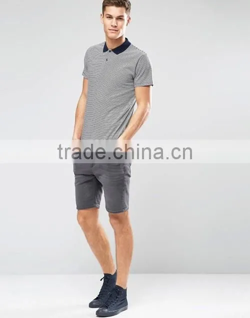 Latest design stripe jersey 100% cotton men polo shirt OEM/ODM service