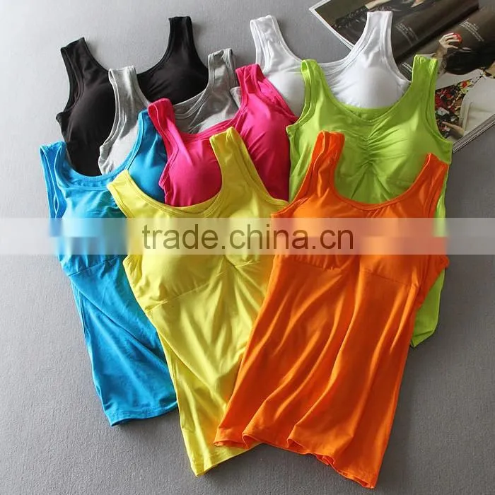 Young Fashion Womens Blank Yoga Tank Top Comfortable Modal Fiber Vest