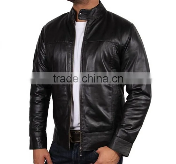 2017 wholesale fashional man genuine leather jacket