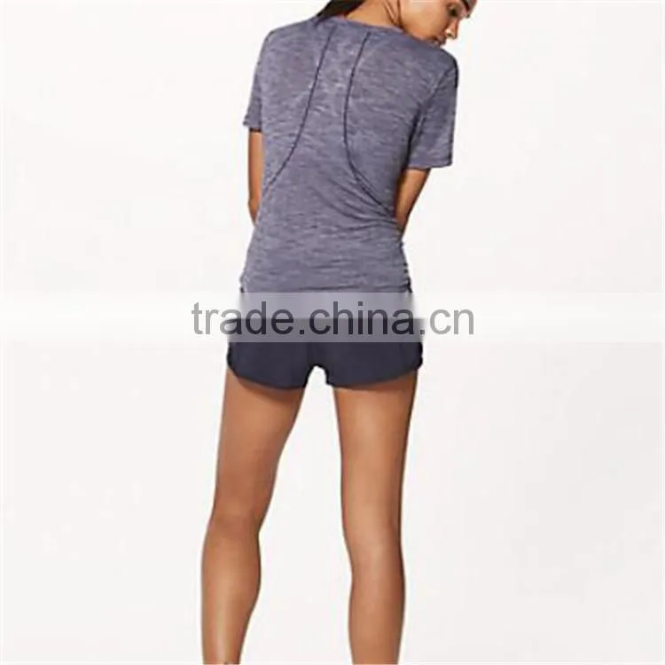 Fancy design women cheap heather colour sports t shirts