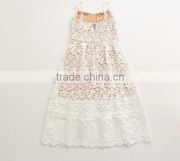 Ivory Women And Children High-end Dress Spaghetti Strap Mother and Daughter Matching